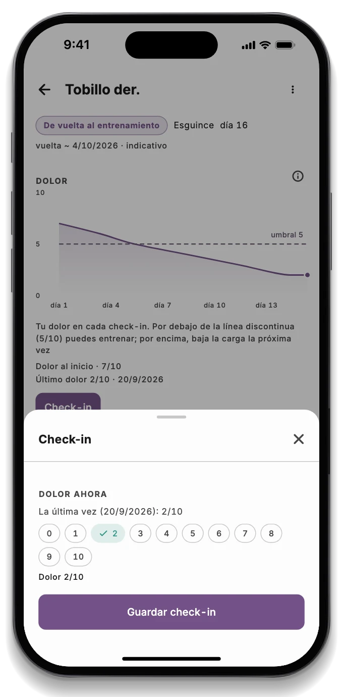 La app del paciente con el check-in de la mañana y las etapas de la recuperación